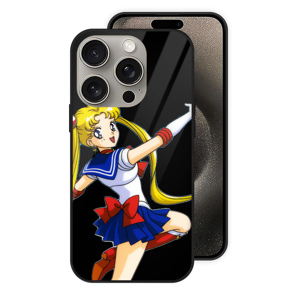 （画像用） 美少女戦士セーラームーン 月野 うさぎ つきの うさぎ Sailor Moon Tsukino Usagi 【iPhone15Pro対応】スマホケース 耐衝撃＆黄変防止 背面ガラス