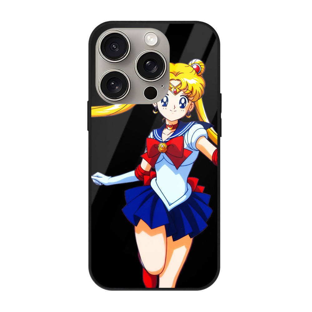 （画像用） 美少女戦士セーラームーン 月野 うさぎ つきの うさぎ Sailor Moon Tsukino Usagi 【iPhone15Pro対応】スマホケース 耐衝撃＆黄変防止 背面ガラス