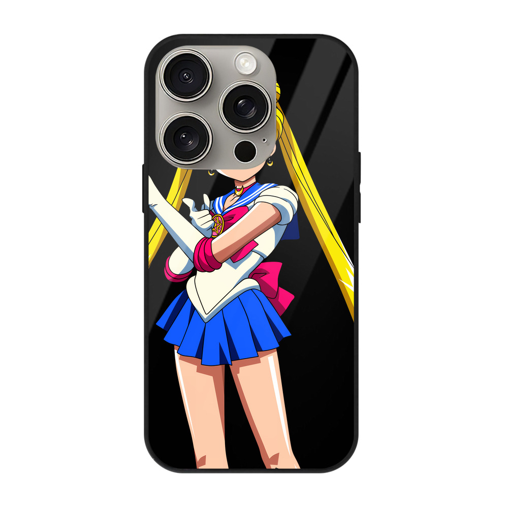 （画像用） 美少女戦士セーラームーン 月野 うさぎ つきの うさぎ Sailor Moon Tsukino Usagi 【iPhone15Pro対応】スマホケース 耐衝撃＆黄変防止 背面ガラス