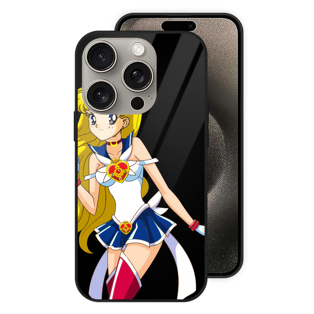 （画像用） 美少女戦士セーラームーン 月野 うさぎ つきの うさぎ Sailor Moon Tsukino Usagi 【iPhone15Pro対応】スマホケース 耐衝撃＆黄変防止 背面ガラス
