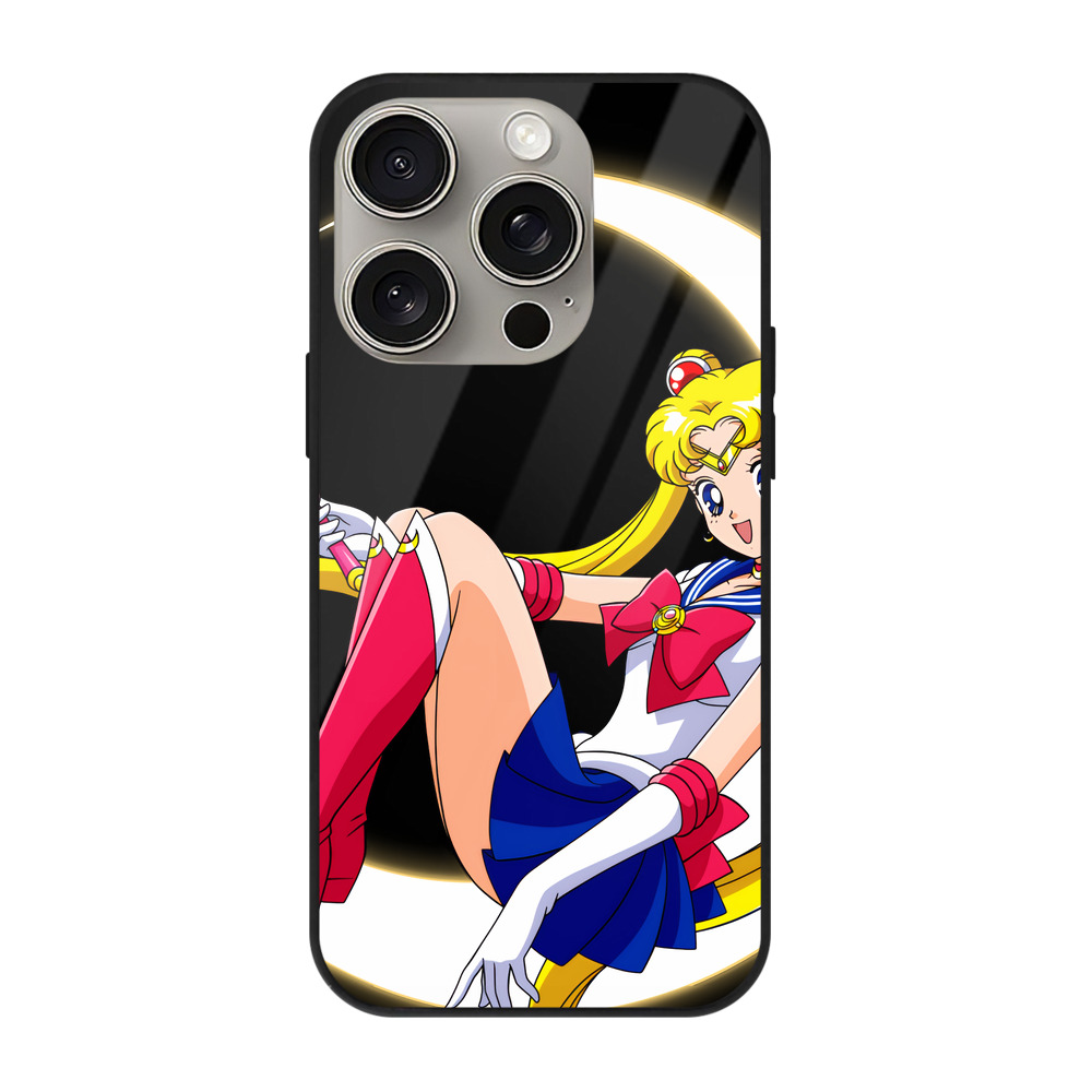 （画像用） 美少女戦士セーラームーン 月野 うさぎ つきの うさぎ Sailor Moon Tsukino Usagi 【iPhone15Pro対応】スマホケース 耐衝撃＆黄変防止 背面ガラス