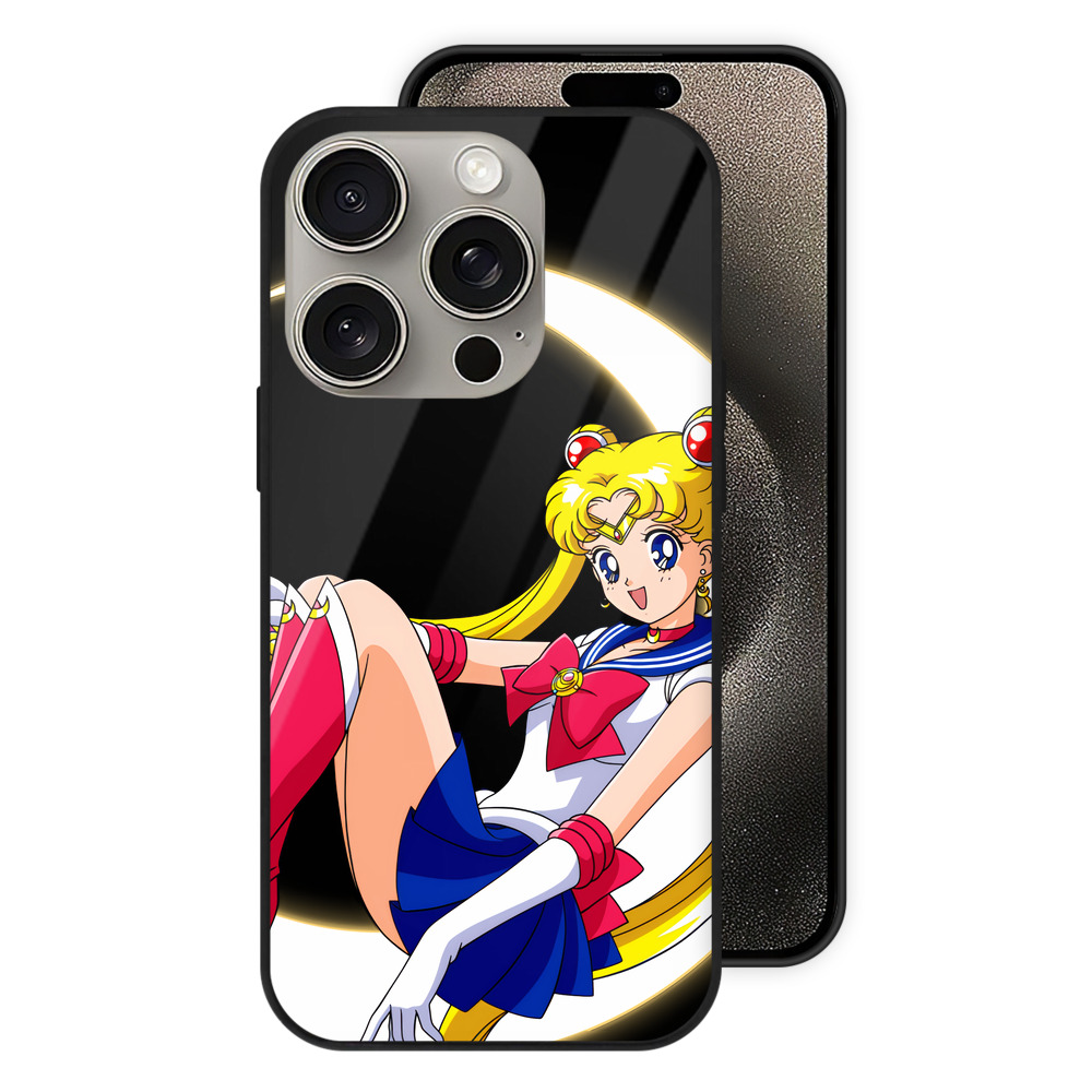 （画像用） 美少女戦士セーラームーン 月野 うさぎ つきの うさぎ Sailor Moon Tsukino Usagi 【iPhone15Pro対応】スマホケース 耐衝撃＆黄変防止 背面ガラス