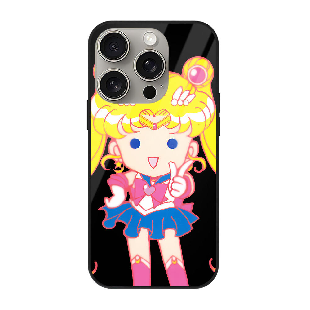 （画像用） 美少女戦士セーラームーン 月野 うさぎ つきの うさぎ Sailor Moon Tsukino Usagi 【iPhone15Pro対応】スマホケース 耐衝撃＆黄変防止 背面ガラス