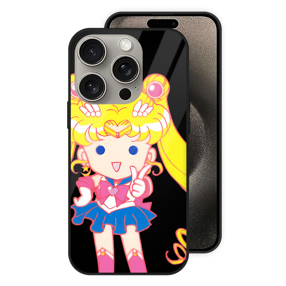 （画像用） 美少女戦士セーラームーン 月野 うさぎ つきの うさぎ Sailor Moon Tsukino Usagi 【iPhone15Pro対応】スマホケース 耐衝撃＆黄変防止 背面ガラス