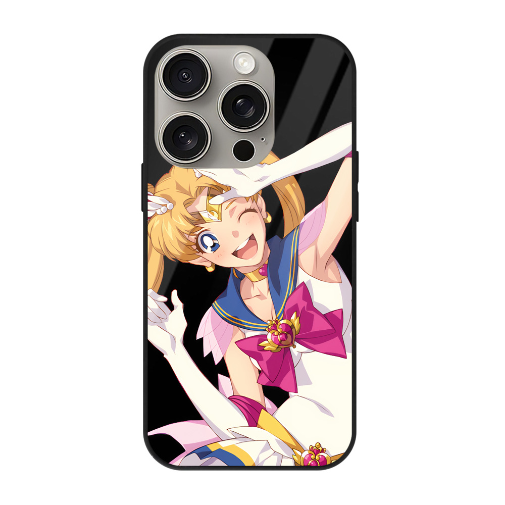 （画像用） 美少女戦士セーラームーン 月野 うさぎ つきの うさぎ Sailor Moon Tsukino Usagi 【iPhone15Pro対応】スマホケース 耐衝撃＆黄変防止 背面ガラス