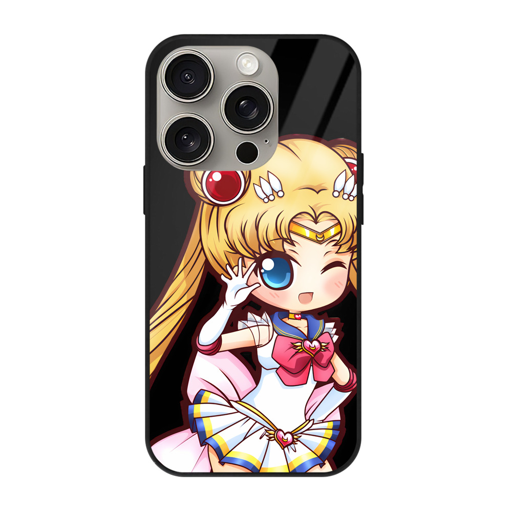 （画像用） 美少女戦士セーラームーン 月野 うさぎ つきの うさぎ Sailor Moon Tsukino Usagi 【iPhone15Pro対応】スマホケース 耐衝撃＆黄変防止 背面ガラス