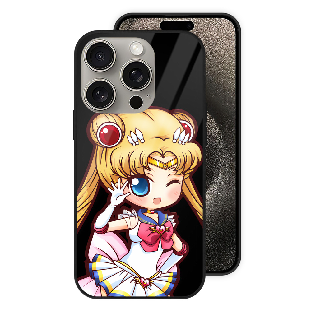 （画像用） 美少女戦士セーラームーン 月野 うさぎ つきの うさぎ Sailor Moon Tsukino Usagi 【iPhone15Pro対応】スマホケース 耐衝撃＆黄変防止 背面ガラス
