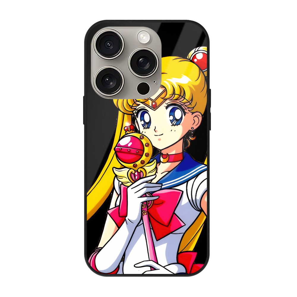 （画像用） 美少女戦士セーラームーン 月野 うさぎ つきの うさぎ Sailor Moon Tsukino Usagi 【iPhone15Pro対応】スマホケース 耐衝撃＆黄変防止 背面ガラス