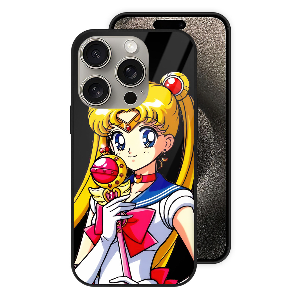 （画像用） 美少女戦士セーラームーン 月野 うさぎ つきの うさぎ Sailor Moon Tsukino Usagi 【iPhone15Pro対応】スマホケース 耐衝撃＆黄変防止 背面ガラス
