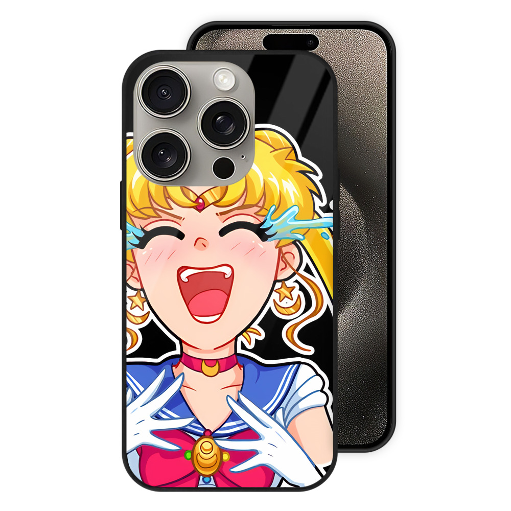 （画像用） 美少女戦士セーラームーン 月野 うさぎ つきの うさぎ Sailor Moon Tsukino Usagi 【iPhone15Pro対応】スマホケース 耐衝撃＆黄変防止 背面ガラス