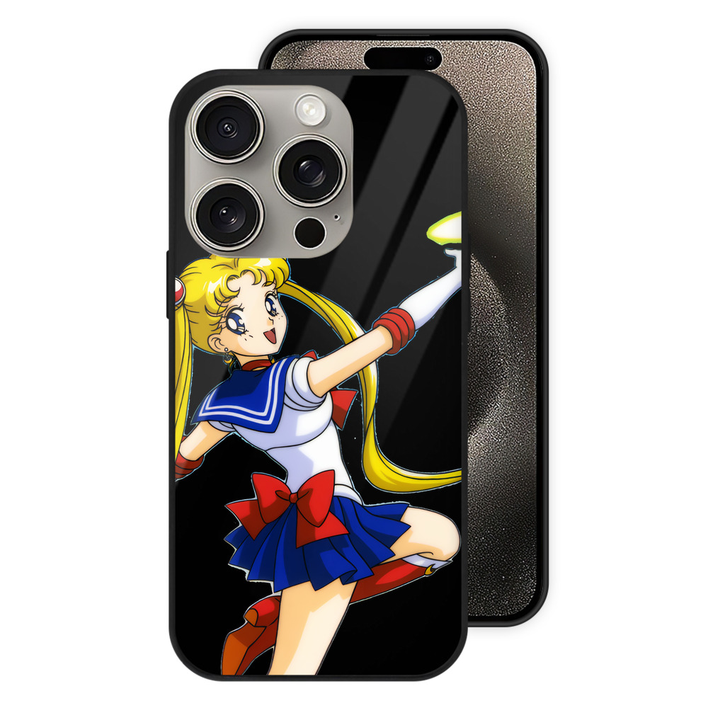 （画像用） 美少女戦士セーラームーン 月野 うさぎ つきの うさぎ Sailor Moon Tsukino Usagi 【iPhone15Pro対応】スマホケース 耐衝撃＆黄変防止 背面ガラス