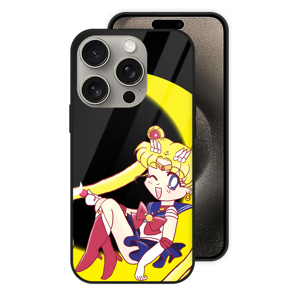 （画像用） 美少女戦士セーラームーン 月野 うさぎ つきの うさぎ Sailor Moon Tsukino Usagi 【iPhone15Pro対応】スマホケース 耐衝撃＆黄変防止 背面ガラス