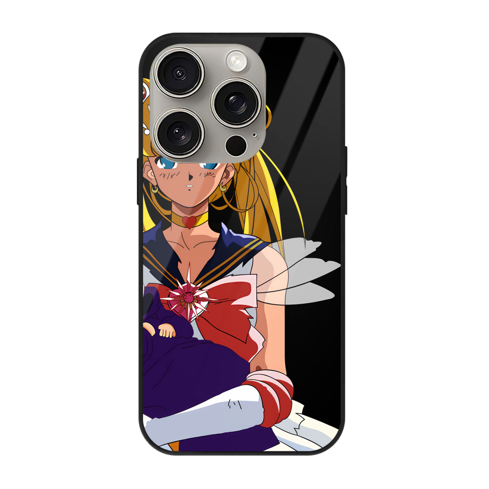 （画像用） 美少女戦士セーラームーン 月野 うさぎ つきの うさぎ Sailor Moon Tsukino Usagi 【iPhone15Pro対応】スマホケース 耐衝撃＆黄変防止 背面ガラス