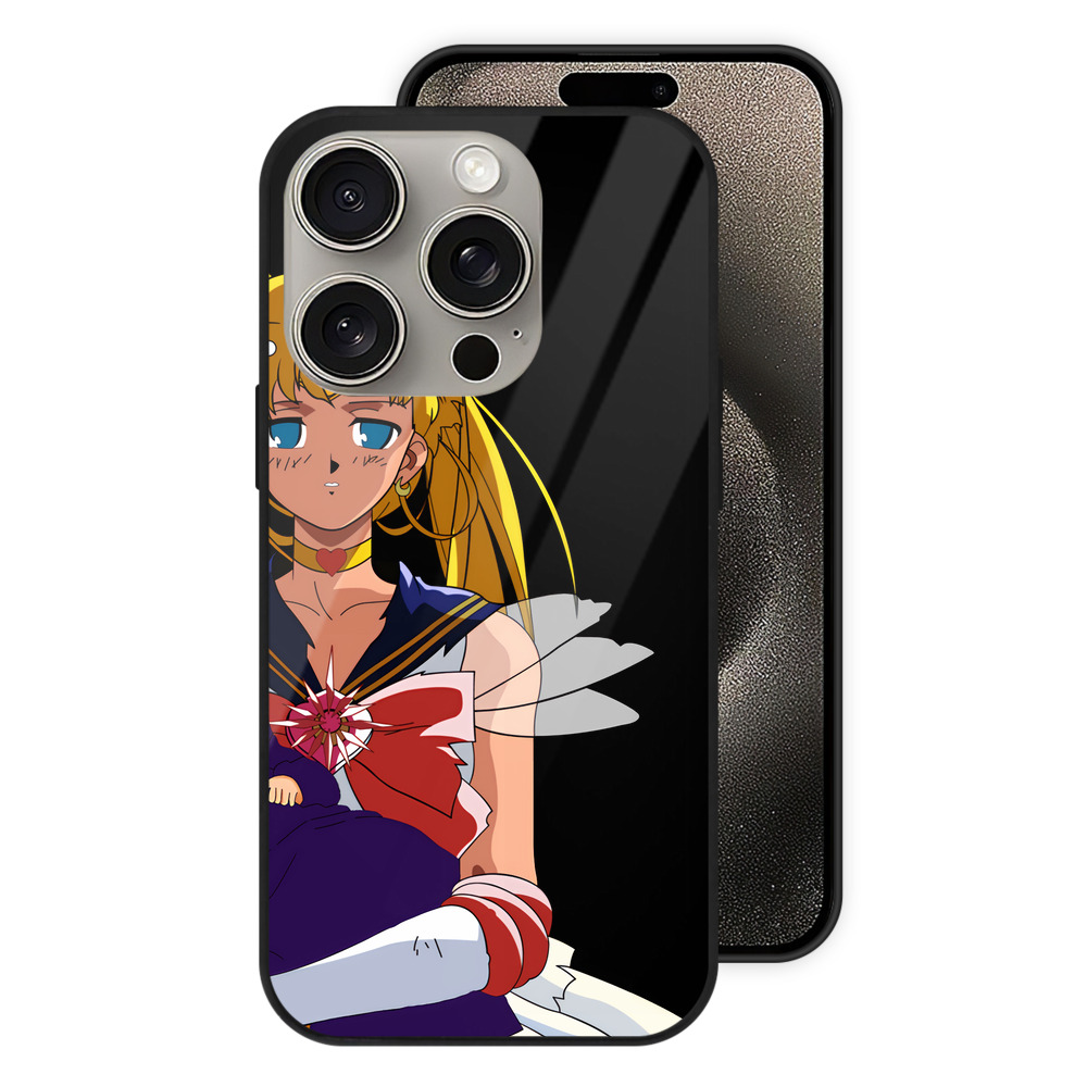 （画像用） 美少女戦士セーラームーン 月野 うさぎ つきの うさぎ Sailor Moon Tsukino Usagi 【iPhone15Pro対応】スマホケース 耐衝撃＆黄変防止 背面ガラス