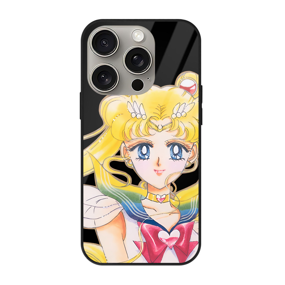 （画像用） 美少女戦士セーラームーン 月野 うさぎ つきの うさぎ Sailor Moon Tsukino Usagi 【iPhone15Pro対応】スマホケース 耐衝撃＆黄変防止 背面ガラス