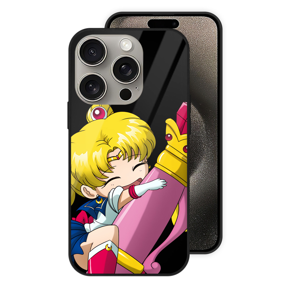 （画像用） 美少女戦士セーラームーン 月野 うさぎ つきの うさぎ Sailor Moon Tsukino Usagi 【iPhone15Pro対応】スマホケース 耐衝撃＆黄変防止 背面ガラス