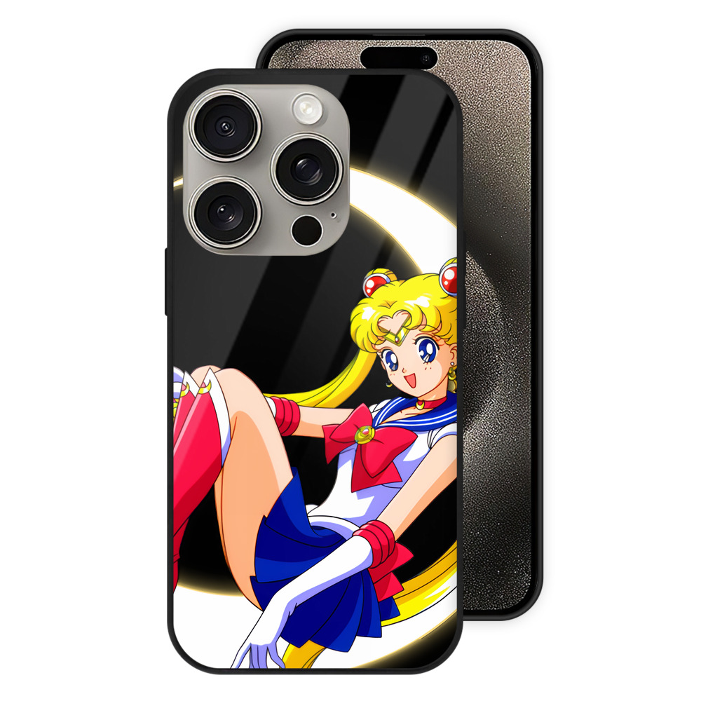 （画像用） 美少女戦士セーラームーン 月野 うさぎ つきの うさぎ Sailor Moon Tsukino Usagi 【iPhone15Pro対応】スマホケース 耐衝撃＆黄変防止 背面ガラス