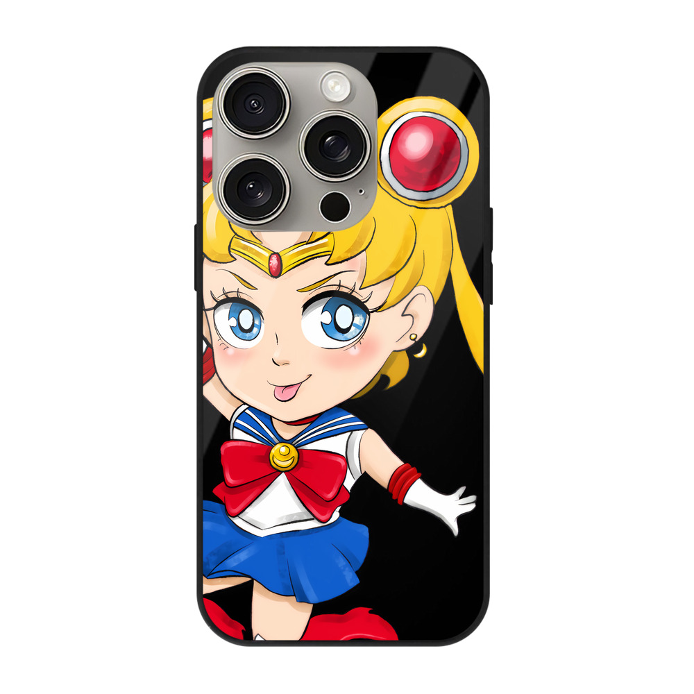 （画像用） 美少女戦士セーラームーン 月野 うさぎ つきの うさぎ Sailor Moon Tsukino Usagi 【iPhone15Pro対応】スマホケース 耐衝撃＆黄変防止 背面ガラス