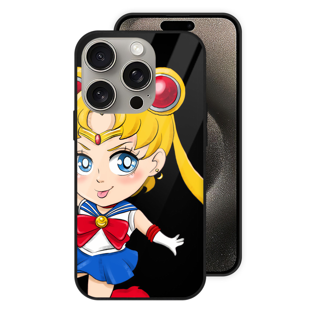 （画像用） 美少女戦士セーラームーン 月野 うさぎ つきの うさぎ Sailor Moon Tsukino Usagi 【iPhone15Pro対応】スマホケース 耐衝撃＆黄変防止 背面ガラス