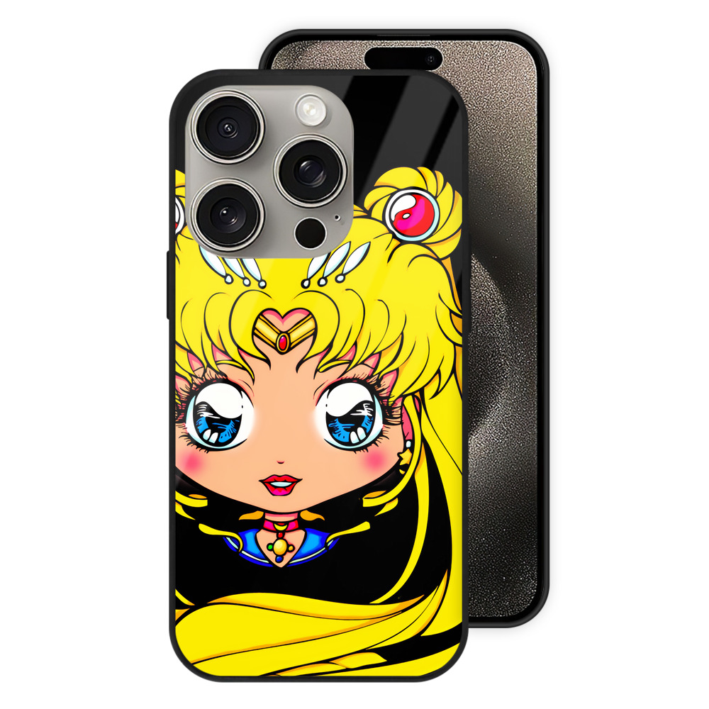 （画像用） 美少女戦士セーラームーン 月野 うさぎ つきの うさぎ Sailor Moon Tsukino Usagi 【iPhone15Pro対応】スマホケース 耐衝撃＆黄変防止 背面ガラス