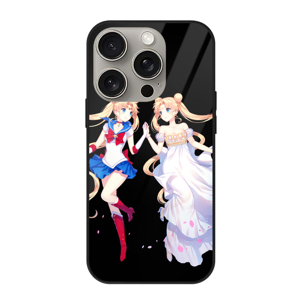 （画像用） 美少女戦士セーラームーン 月野 うさぎ つきの うさぎ Sailor Moon Tsukino Usagi 【iPhone15Pro対応】スマホケース 耐衝撃＆黄変防止 背面ガラス