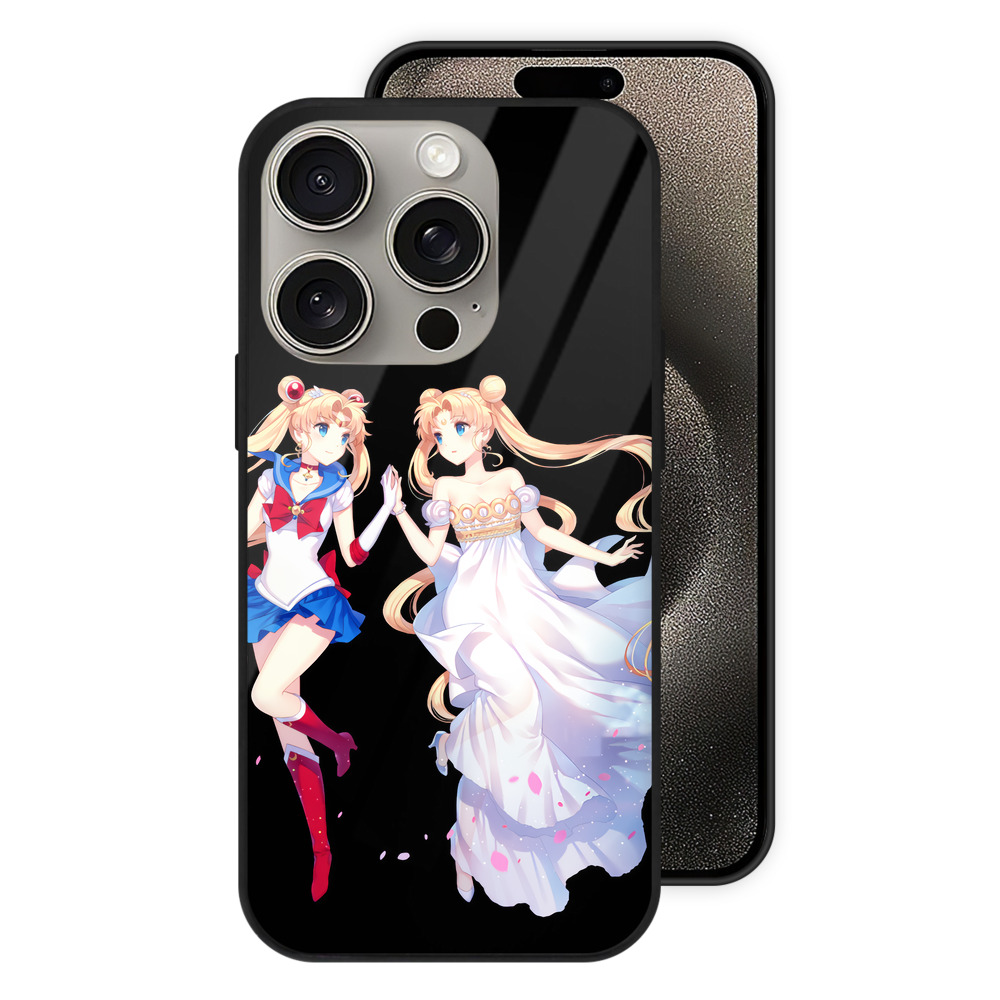 （画像用） 美少女戦士セーラームーン 月野 うさぎ つきの うさぎ Sailor Moon Tsukino Usagi 【iPhone15Pro対応】スマホケース 耐衝撃＆黄変防止 背面ガラス