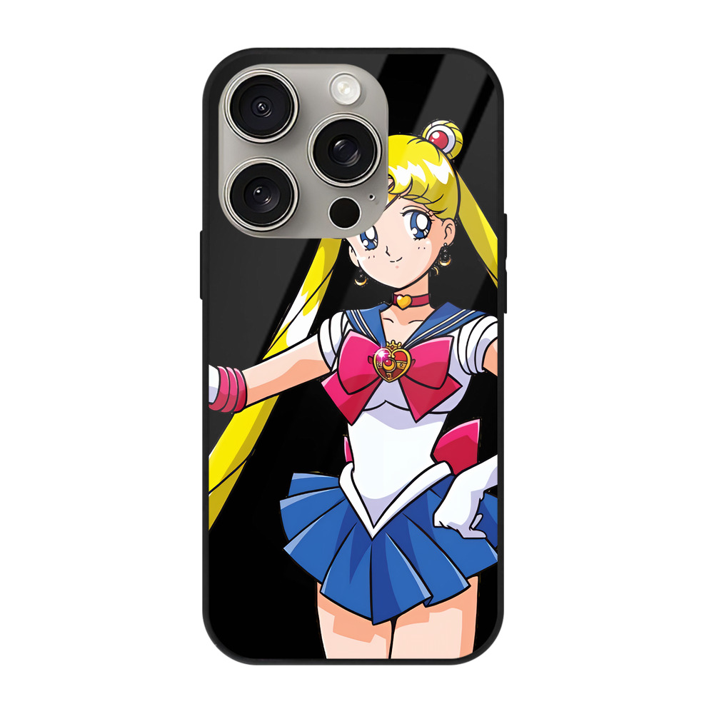 （画像用） 美少女戦士セーラームーン 月野 うさぎ つきの うさぎ Sailor Moon Tsukino Usagi 【iPhone15Pro対応】スマホケース 耐衝撃＆黄変防止 背面ガラス