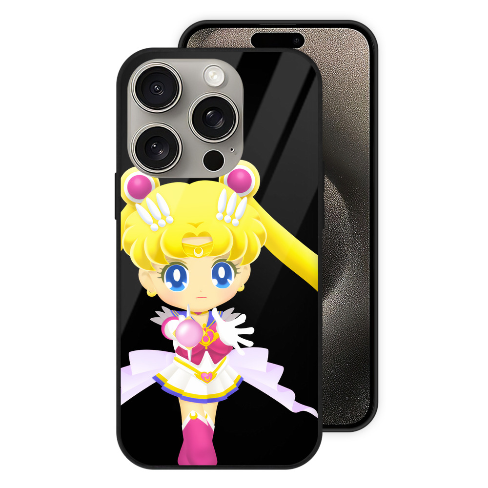 （画像用） 美少女戦士セーラームーン 月野 うさぎ つきの うさぎ Sailor Moon Tsukino Usagi 【iPhone15Pro対応】スマホケース 耐衝撃＆黄変防止 背面ガラス