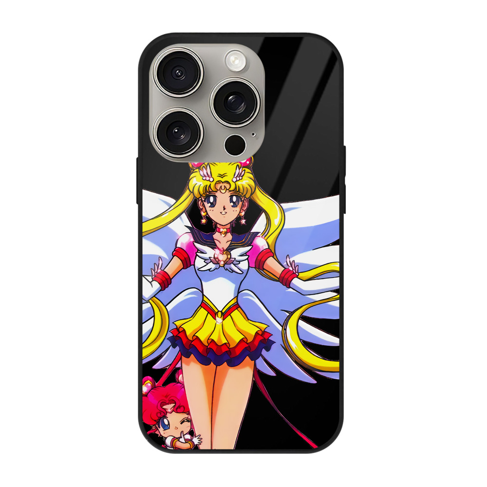 （画像用） 美少女戦士セーラームーン 月野 うさぎ つきの うさぎ Sailor Moon Tsukino Usagi 【iPhone15Pro対応】スマホケース 耐衝撃＆黄変防止 背面ガラス