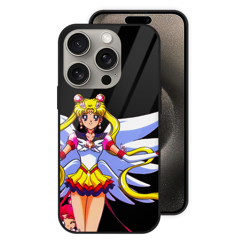 （画像用） 美少女戦士セーラームーン 月野 うさぎ つきの うさぎ Sailor Moon Tsukino Usagi 【iPhone15Pro対応】スマホケース 耐衝撃＆黄変防止 背面ガラス