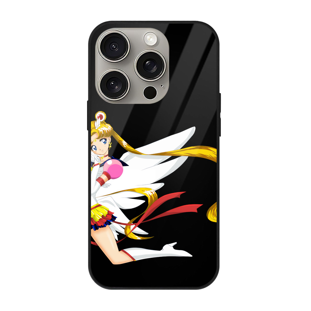 （画像用） 美少女戦士セーラームーン 月野 うさぎ つきの うさぎ Sailor Moon Tsukino Usagi 【iPhone15Pro対応】スマホケース 耐衝撃＆黄変防止 背面ガラス
