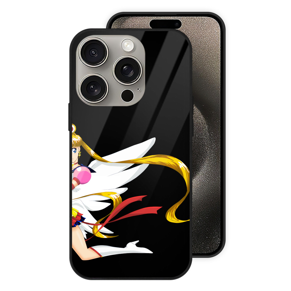 （画像用） 美少女戦士セーラームーン 月野 うさぎ つきの うさぎ Sailor Moon Tsukino Usagi 【iPhone15Pro対応】スマホケース 耐衝撃＆黄変防止 背面ガラス