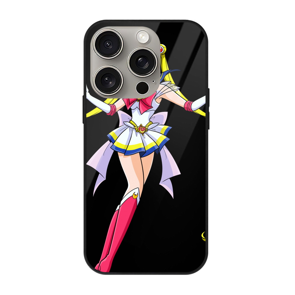 （画像用） 美少女戦士セーラームーン 月野 うさぎ つきの うさぎ Sailor Moon Tsukino Usagi 【iPhone15Pro対応】スマホケース 耐衝撃＆黄変防止 背面ガラス