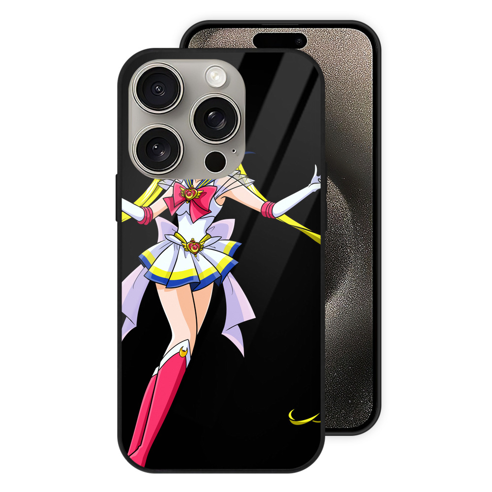 （画像用） 美少女戦士セーラームーン 月野 うさぎ つきの うさぎ Sailor Moon Tsukino Usagi 【iPhone15Pro対応】スマホケース 耐衝撃＆黄変防止 背面ガラス