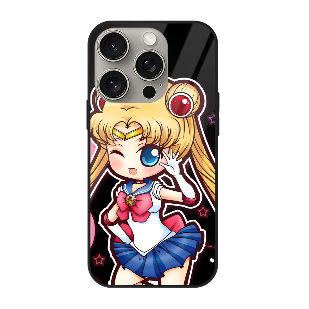 （画像用） 美少女戦士セーラームーン 月野 うさぎ つきの うさぎ Sailor Moon Tsukino Usagi 【iPhone15Pro対応】スマホケース 耐衝撃＆黄変防止 背面ガラス