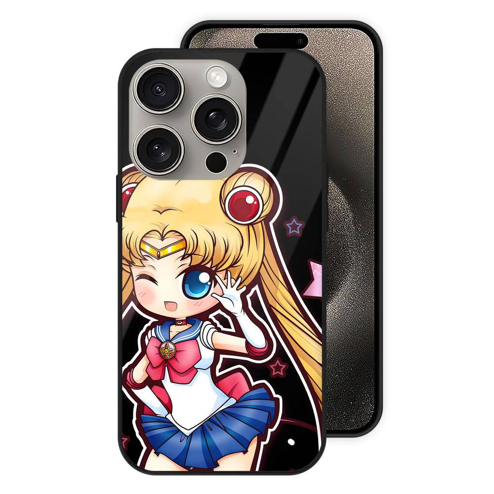 （画像用） 美少女戦士セーラームーン 月野 うさぎ つきの うさぎ Sailor Moon Tsukino Usagi 【iPhone15Pro対応】スマホケース 耐衝撃＆黄変防止 背面ガラス