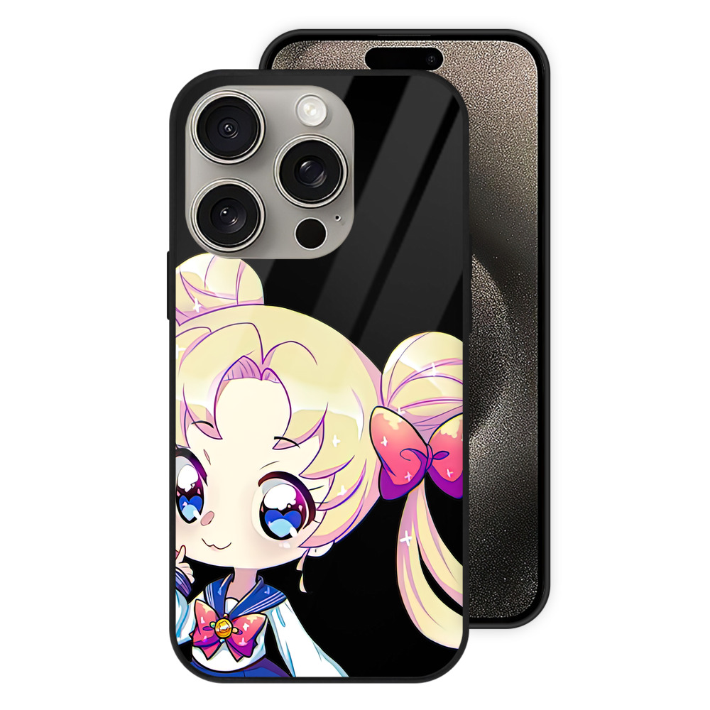 （画像用） 美少女戦士セーラームーン 月野 うさぎ つきの うさぎ Sailor Moon Tsukino Usagi 【iPhone15Pro対応】スマホケース 耐衝撃＆黄変防止 背面ガラス