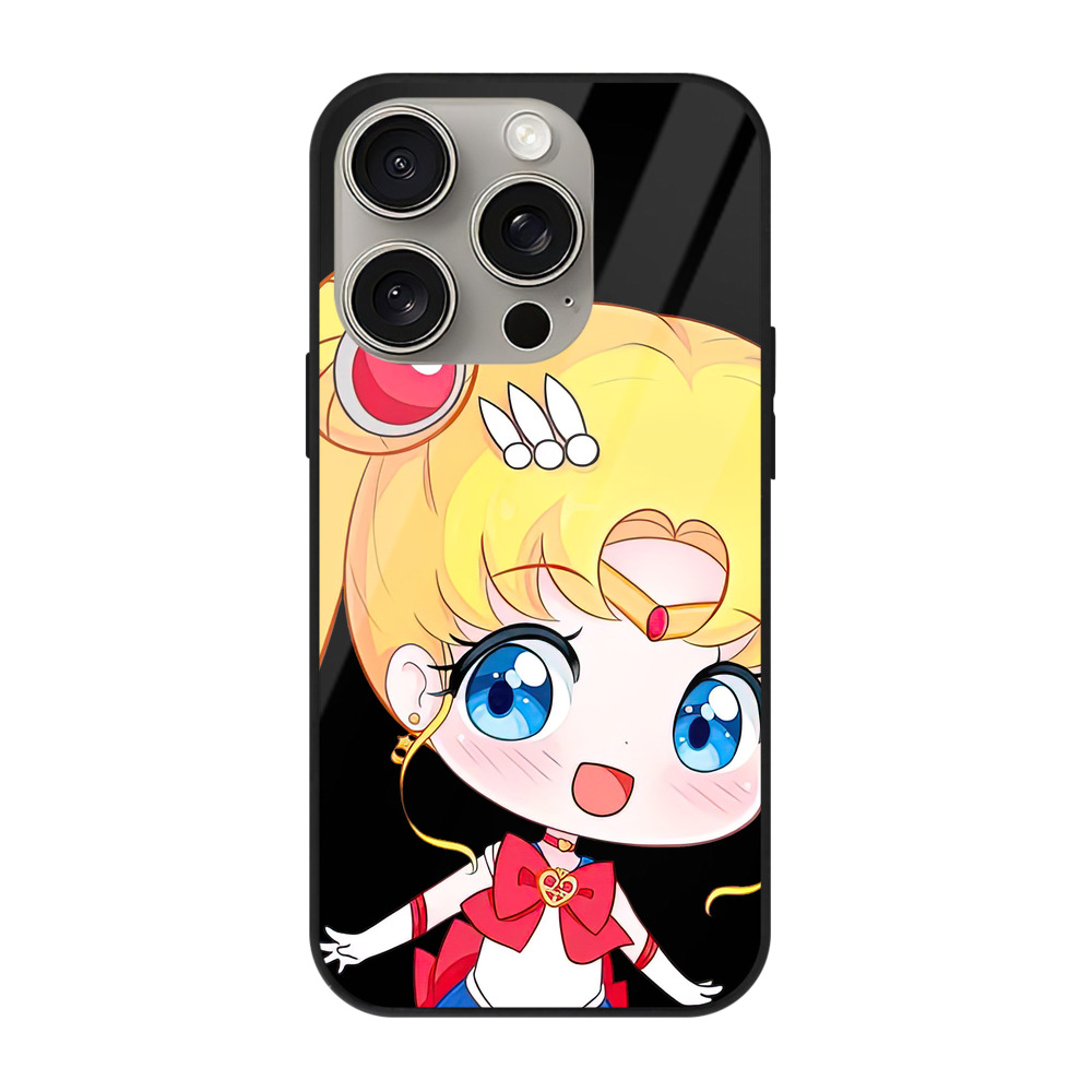 （画像用） 美少女戦士セーラームーン 月野 うさぎ つきの うさぎ Sailor Moon Tsukino Usagi 【iPhone15Pro対応】スマホケース 耐衝撃＆黄変防止 背面ガラス