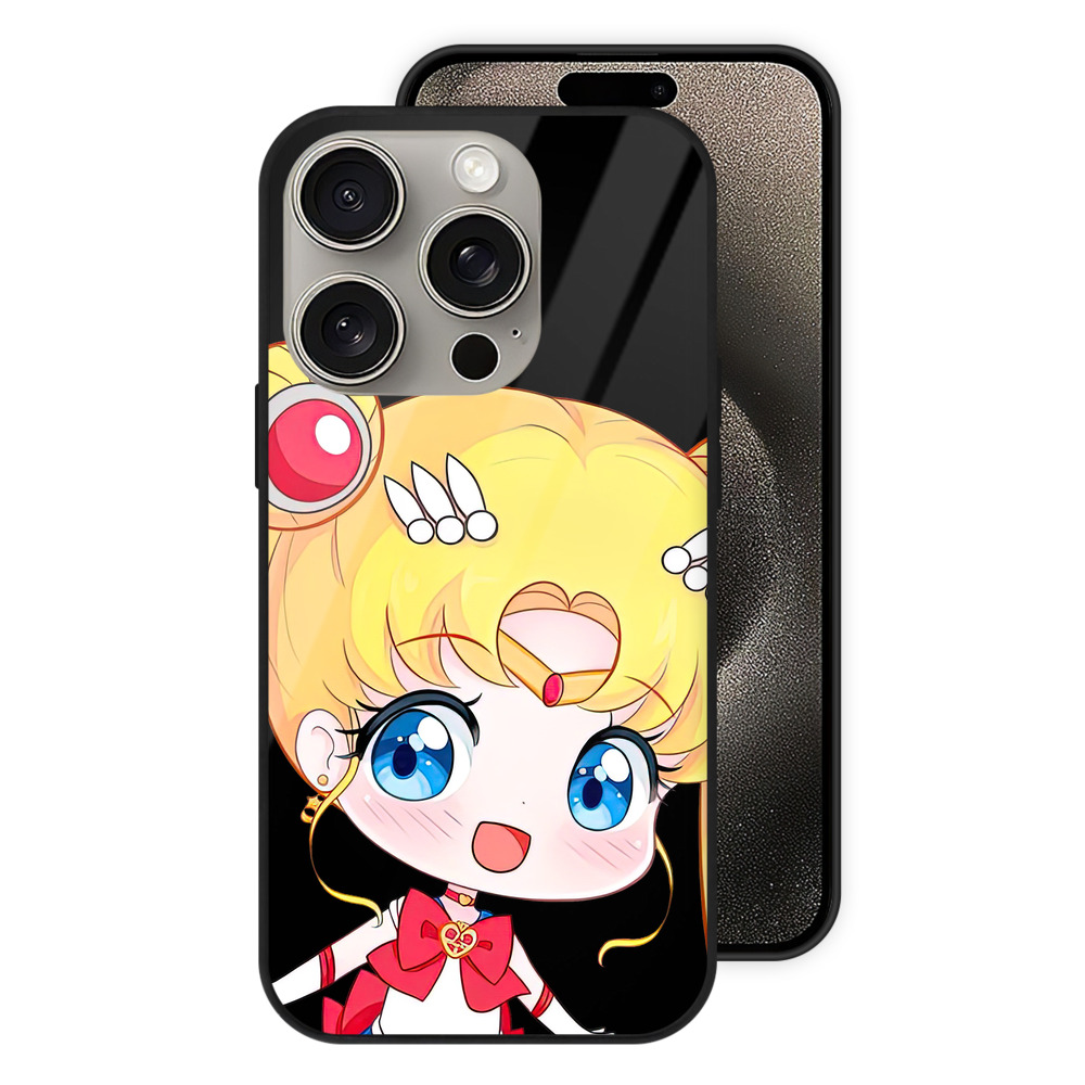 （画像用） 美少女戦士セーラームーン 月野 うさぎ つきの うさぎ Sailor Moon Tsukino Usagi 【iPhone15Pro対応】スマホケース 耐衝撃＆黄変防止 背面ガラス