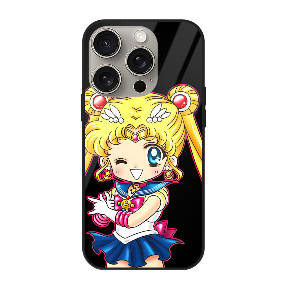 （画像用） 美少女戦士セーラームーン 月野 うさぎ つきの うさぎ Sailor Moon Tsukino Usagi 【iPhone15Pro対応】スマホケース 耐衝撃＆黄変防止 背面ガラス