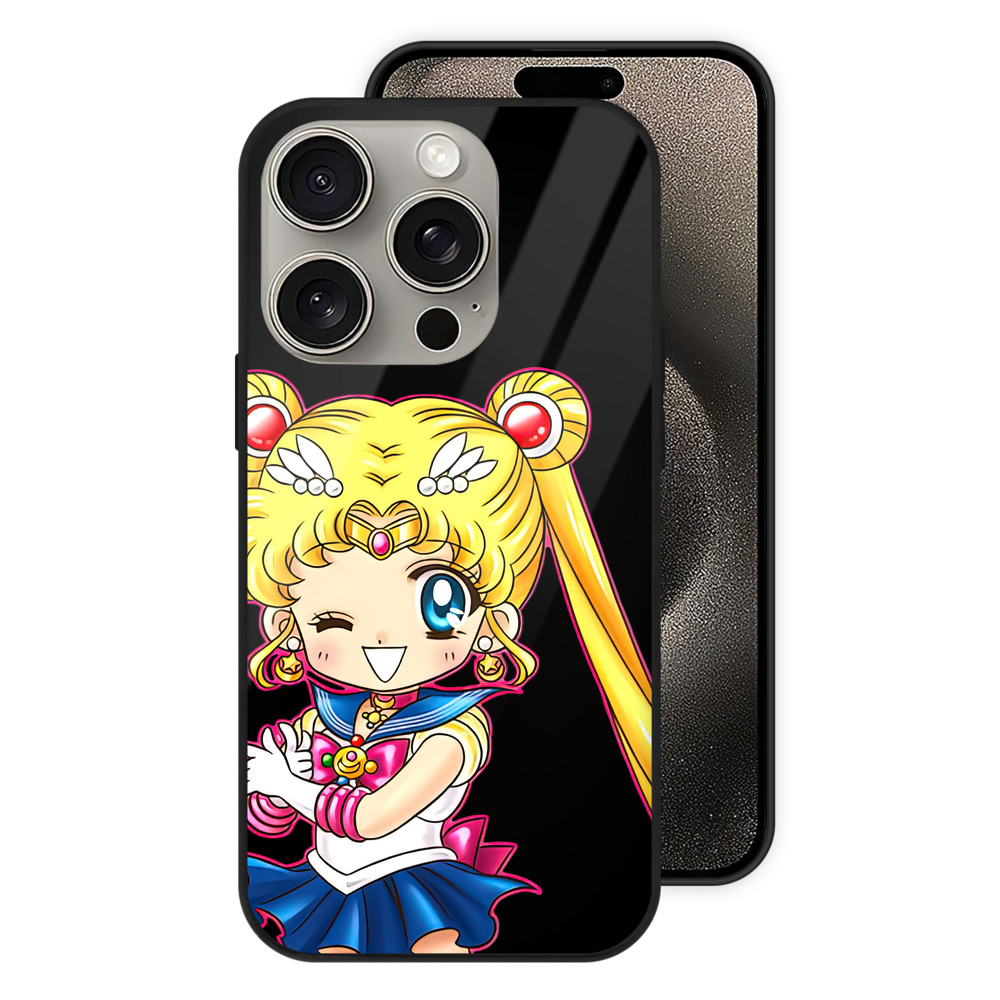 （画像用） 美少女戦士セーラームーン 月野 うさぎ つきの うさぎ Sailor Moon Tsukino Usagi 【iPhone15Pro対応】スマホケース 耐衝撃＆黄変防止 背面ガラス