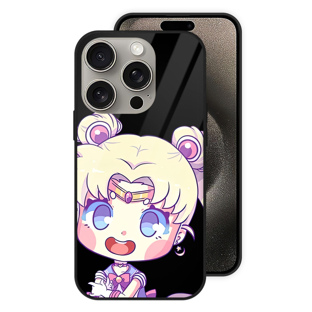 （画像用） 美少女戦士セーラームーン 月野 うさぎ つきの うさぎ Sailor Moon Tsukino Usagi 【iPhone15Pro対応】スマホケース 耐衝撃＆黄変防止 背面ガラス