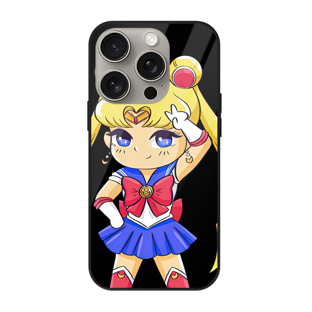 （画像用） 美少女戦士セーラームーン 月野 うさぎ つきの うさぎ Sailor Moon Tsukino Usagi 【iPhone15Pro対応】スマホケース 耐衝撃＆黄変防止 背面ガラス