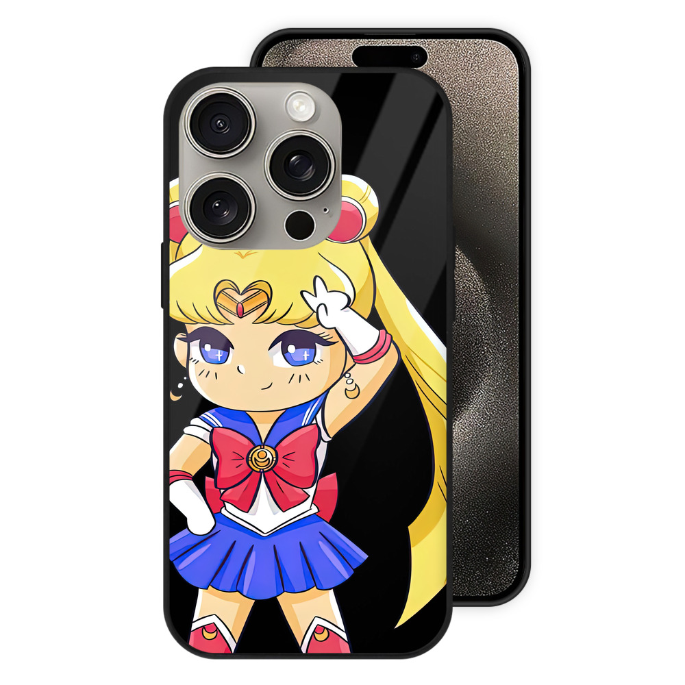 （画像用） 美少女戦士セーラームーン 月野 うさぎ つきの うさぎ Sailor Moon Tsukino Usagi 【iPhone15Pro対応】スマホケース 耐衝撃＆黄変防止 背面ガラス