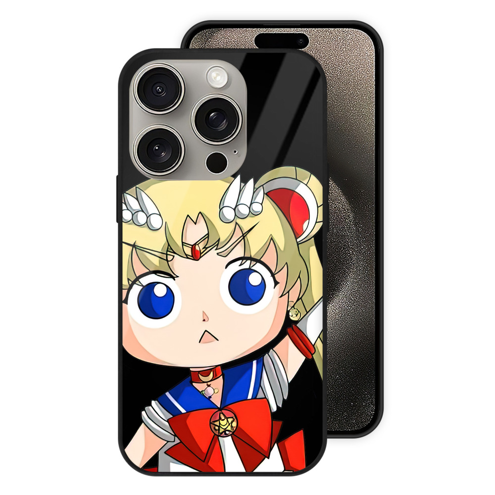 （画像用） 美少女戦士セーラームーン 月野 うさぎ つきの うさぎ Sailor Moon Tsukino Usagi 【iPhone15Pro対応】スマホケース 耐衝撃＆黄変防止 背面ガラス