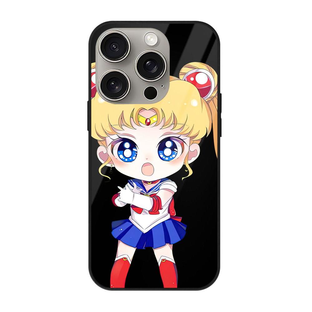 （画像用） 美少女戦士セーラームーン 月野 うさぎ つきの うさぎ Sailor Moon Tsukino Usagi 【iPhone15Pro対応】スマホケース 耐衝撃＆黄変防止 背面ガラス