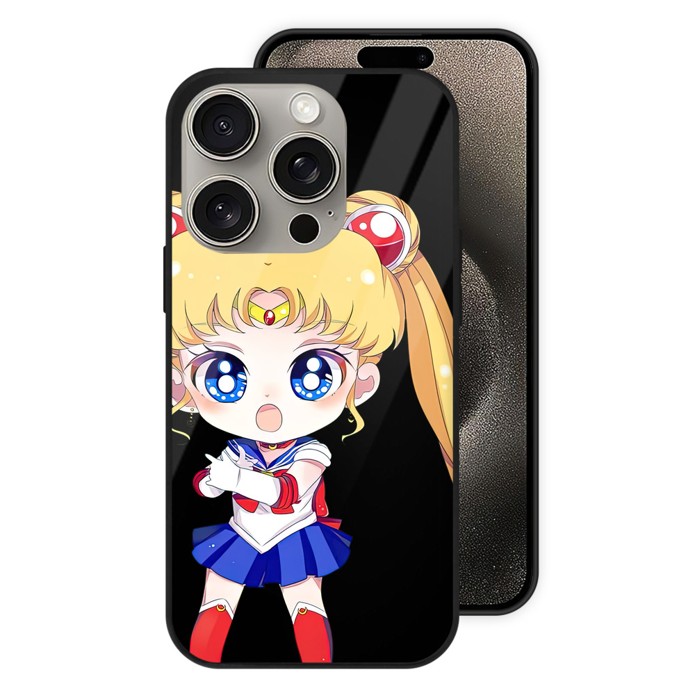 （画像用） 美少女戦士セーラームーン 月野 うさぎ つきの うさぎ Sailor Moon Tsukino Usagi 【iPhone15Pro対応】スマホケース 耐衝撃＆黄変防止 背面ガラス