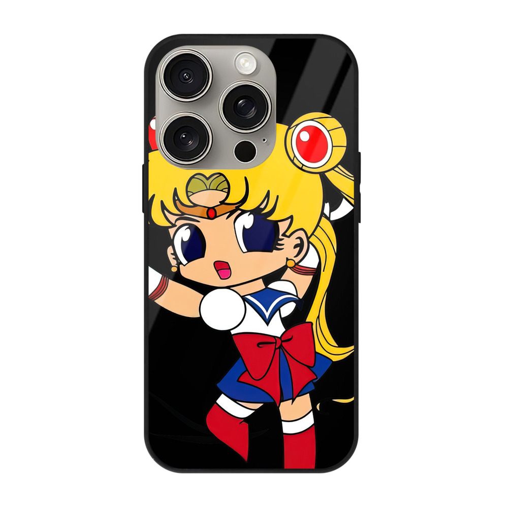（画像用） 美少女戦士セーラームーン 月野 うさぎ つきの うさぎ Sailor Moon Tsukino Usagi 【iPhone15Pro対応】スマホケース 耐衝撃＆黄変防止 背面ガラス