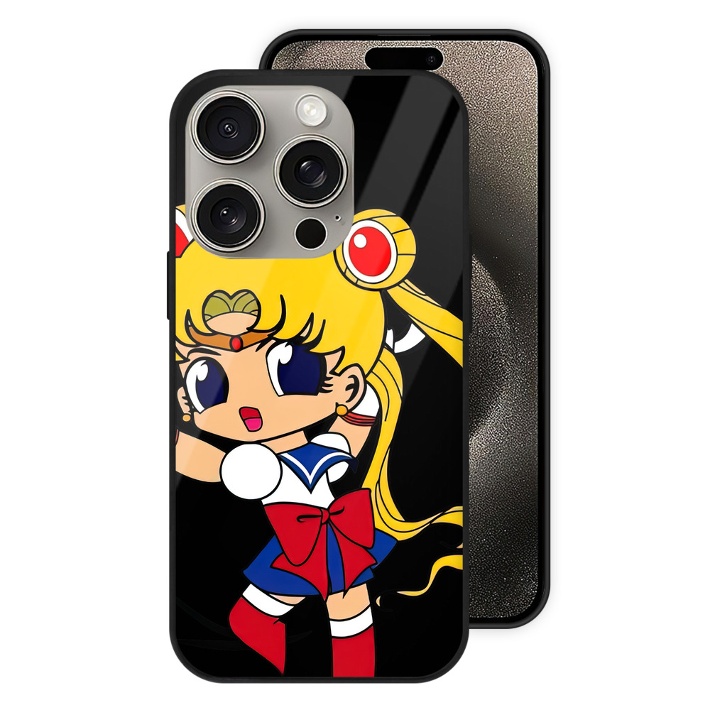 （画像用） 美少女戦士セーラームーン 月野 うさぎ つきの うさぎ Sailor Moon Tsukino Usagi 【iPhone15Pro対応】スマホケース 耐衝撃＆黄変防止 背面ガラス
