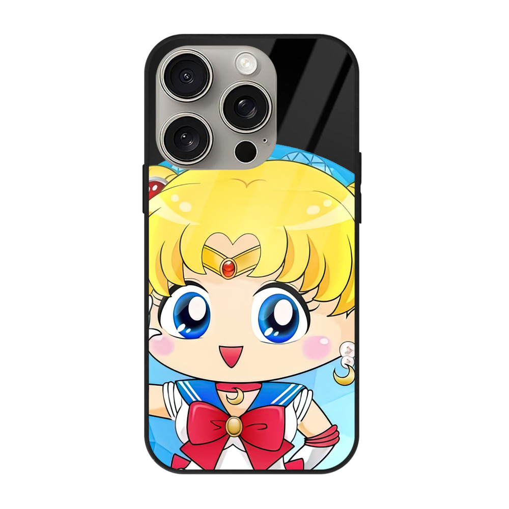 （画像用） 美少女戦士セーラームーン 月野 うさぎ つきの うさぎ Sailor Moon Tsukino Usagi 【iPhone15Pro対応】スマホケース 耐衝撃＆黄変防止 背面ガラス